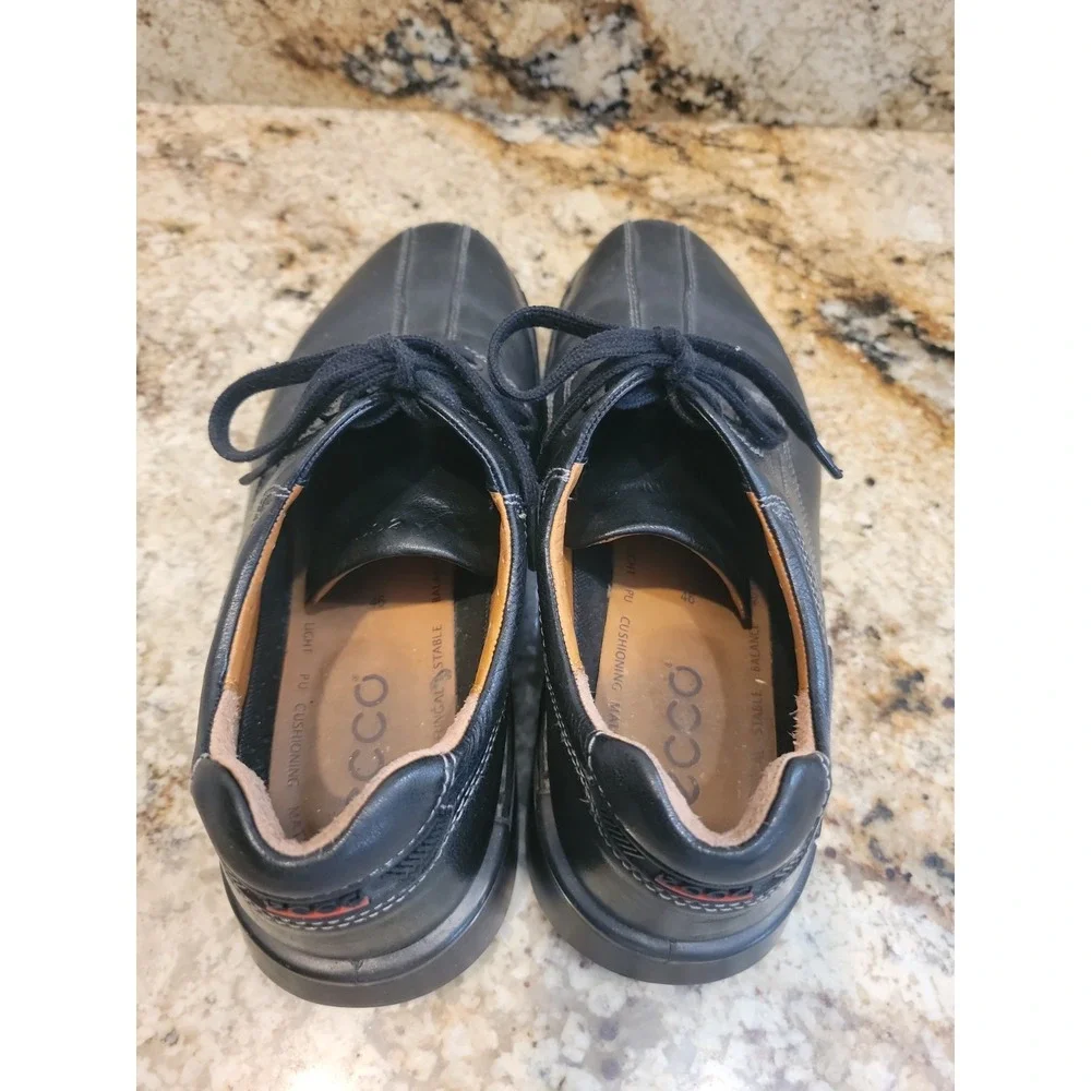 Ecco Men's Fusion Bicycle Split Toe Leather Oxfords Black Size 46 ( US 12-12.5)